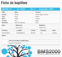 Fiche de baptême