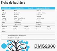 Fiche de baptême Fiche de baptême