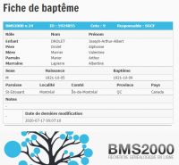 Fiche de baptême Fiche de baptême