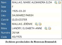 Fiche de naissance Fiche de naissance